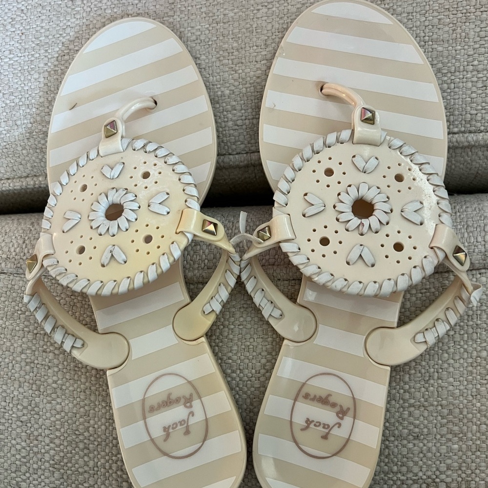 Jack Rogers Women's Tan and Cream Sandals